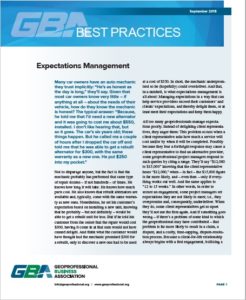 GBA Best Practices: Expectations Management