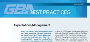 Expectations Management: New GBA Publication Gives Guidance about Underpromising in Order to Overdeliver